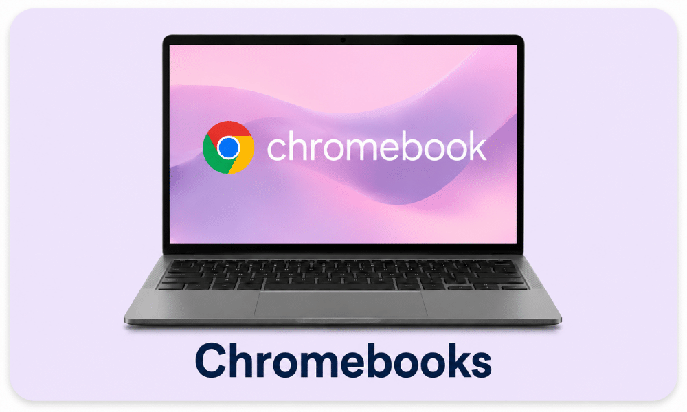 Overzicht van het assortiment Chromebook laptops