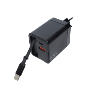 USB-C laadblok met laadkabel automatische oprolfunctie